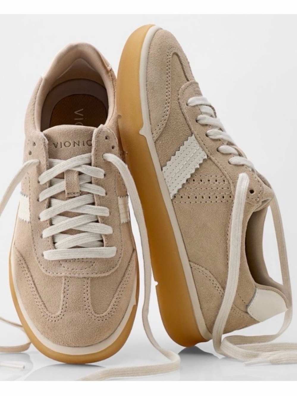 Vionic City Walk Sneaker Lucid Beige Suede Women’s Size 6.5 Plantar Fasciitis